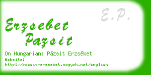 erzsebet pazsit business card