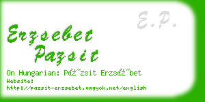 erzsebet pazsit business card